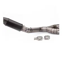 Carbon Fiber Motorcycle Exhaust Muffer+ Titanium Alloy Middle Pipe Case For BMW S1000RR 2008-2016
