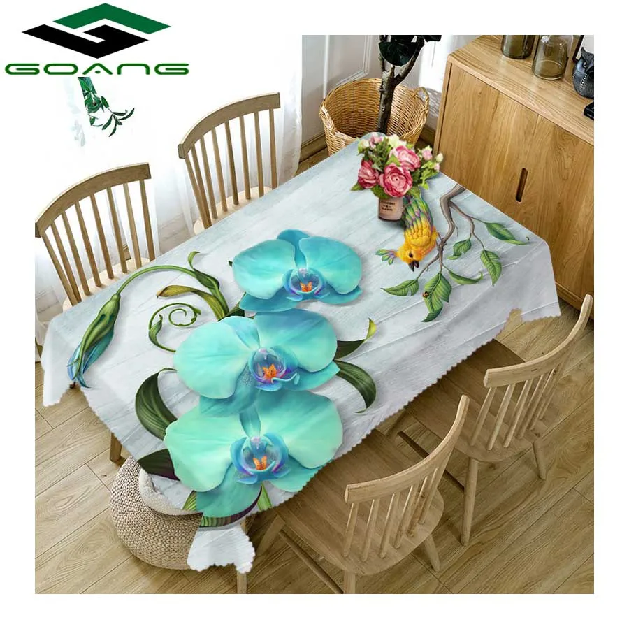 

GOANG table cloth waterproof dustproof Thicken rectangular and round tablecloth 3d digital printing magnolia flower home textile