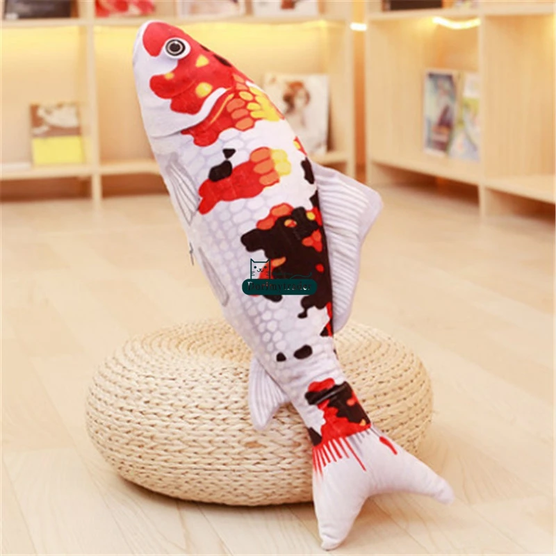 Dorimytrader 135cm Large Simulated Animal Koi Fish Plush Toy Stuffed Soft Fishes Animals Pillow  Doll 53inches Gift Home Decoration DY61692 (9)