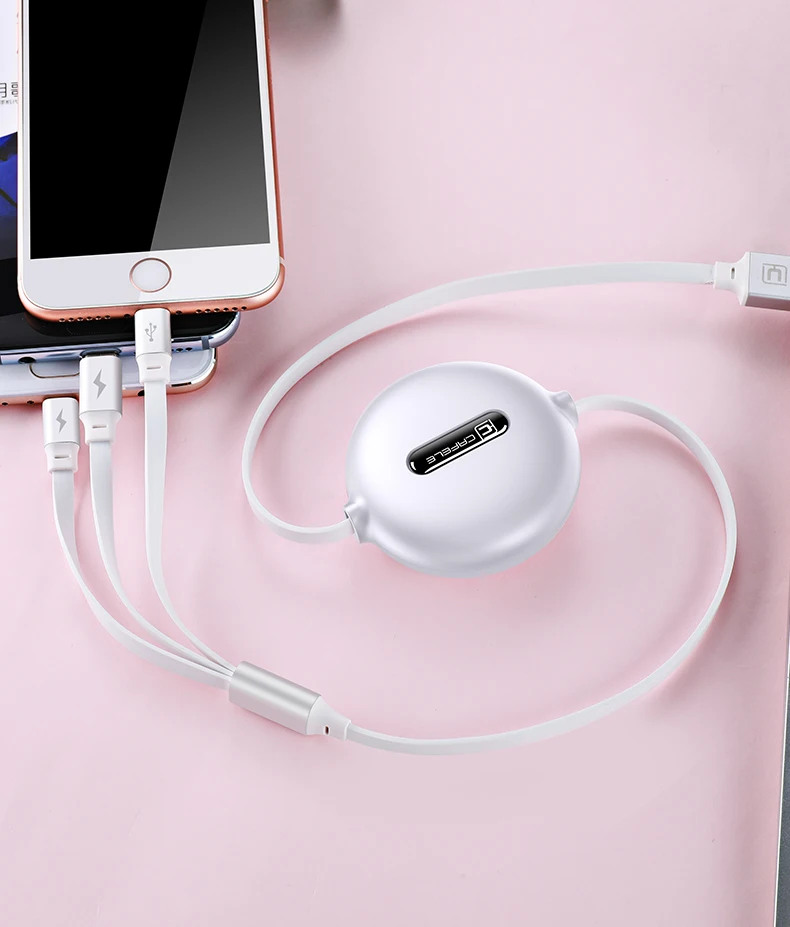 Cafele 3 в 1 Micro USB кабель usb type C кабель для iPhone зарядное устройство выдвижной кабель поддержка быстрой зарядки синхронизации данных 120 см