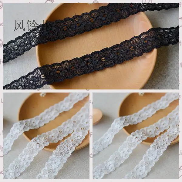 

White elastic stretch polyester lace doll lace accessories wide