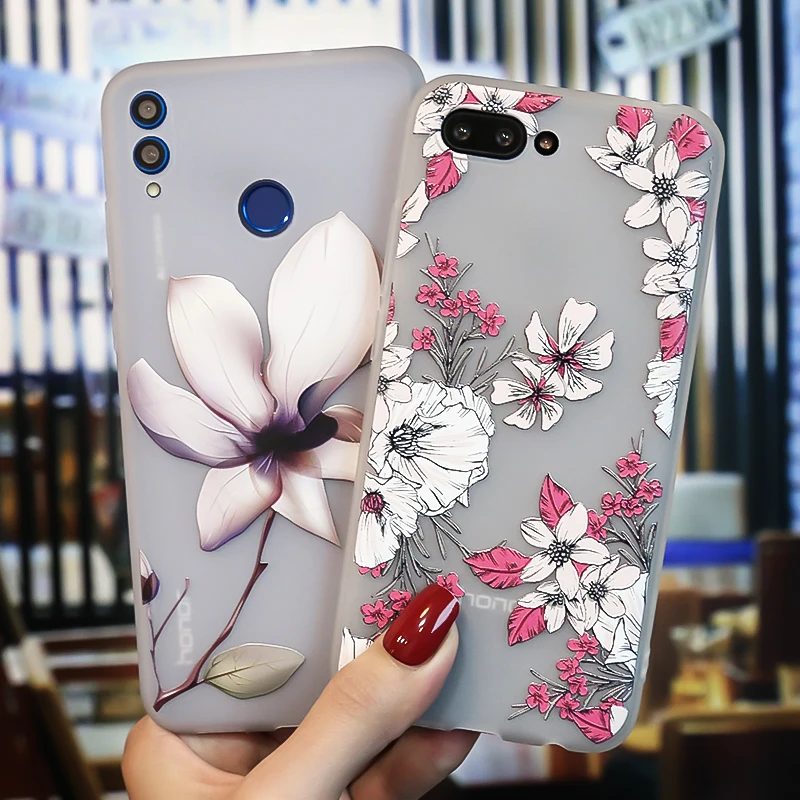 

3D Relief 7C Honor 10 Lite Case Huawei Honor 8C 8 9 Lite 6X 6C 8X Honor 7C 7A Pro Case Silicon Coque Mate 9 20 Pro 20 lite Cover