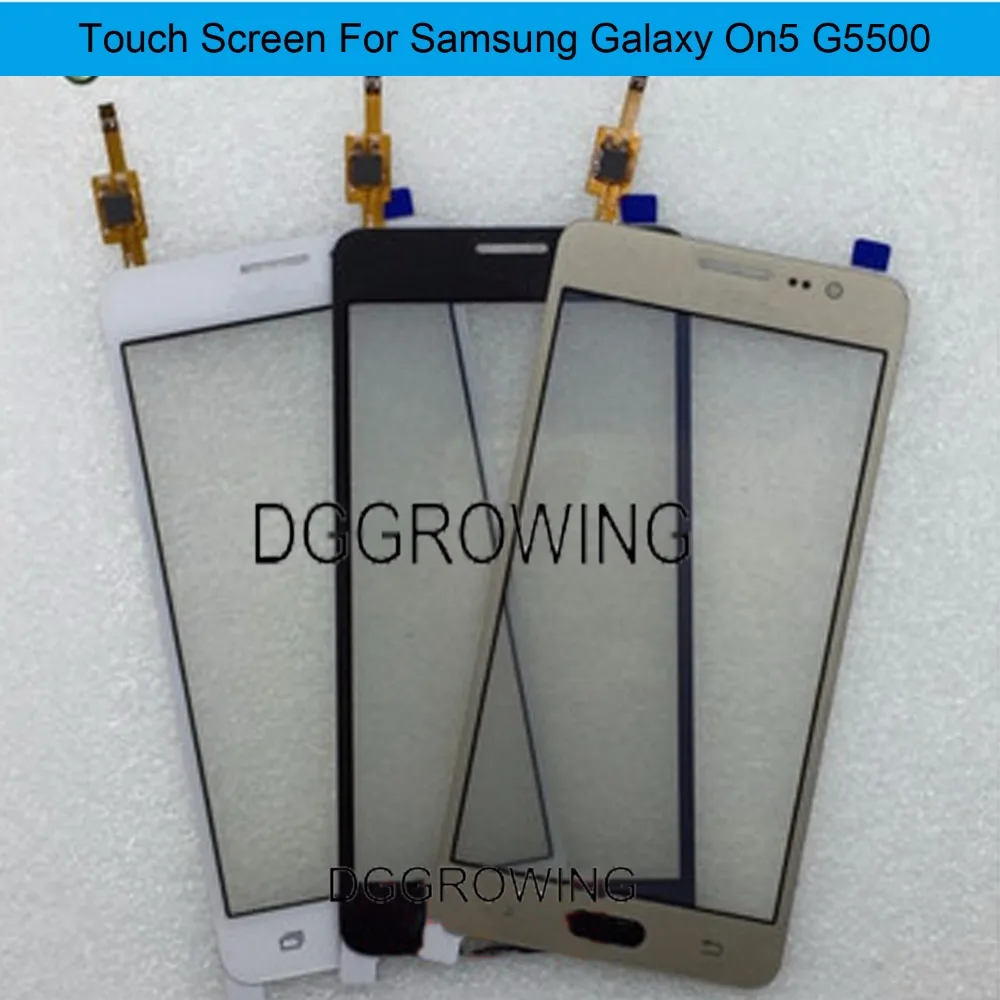 

DGGROWING 10 PCS/Lot Good Quality Capacitive Touch Screen Glass Lens Replacement For Samsung Galaxy On 5 G5500 + Free Tool Kits