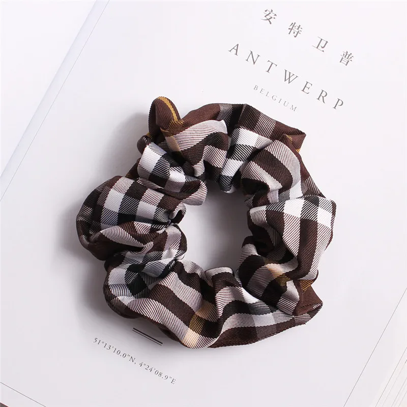 Классический плед Scrunchies стрейч Scrunchie для женщин эластичные ленты для волос головные уборы для девушек хвост держатель мода Хаар Аксессуары - Цвет: 3