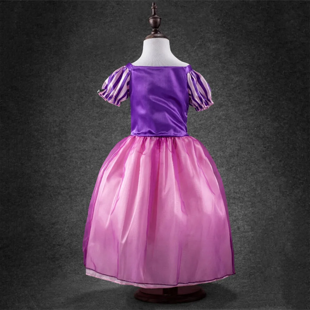 Платье Эльзы для маленьких девочек; платья принцессы в полоску для детей; шикарный костюм для детей; праздничные платья-пачки; Vestido