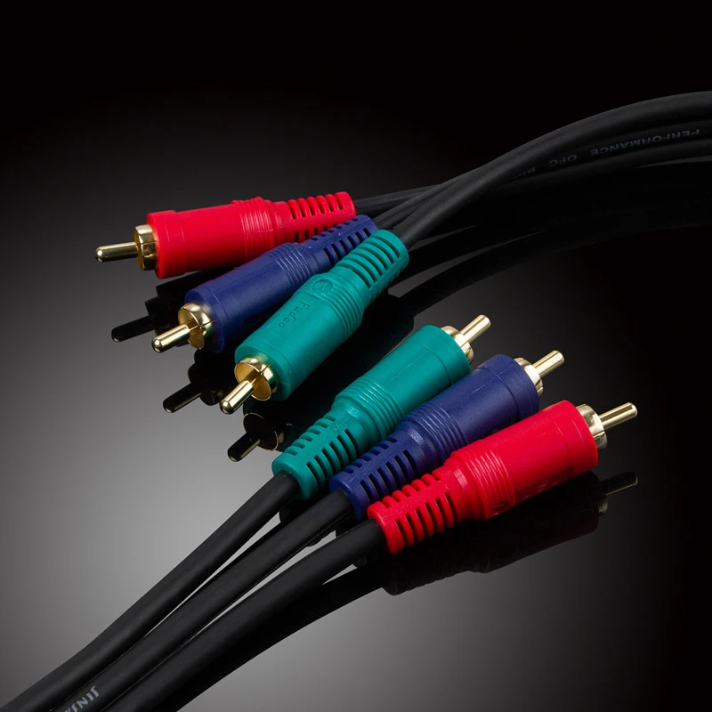 Позолоченный кабель GUSUO Ypbpr 3RCA к 3 RCA RGB M/M композитный AV Аудио Видео RC Adpater 1 8 м 30