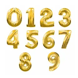 16 32 40 дюймов номер воздушный шар из фольги баллон розовое золото серебро синий цифра свадьба день рождения вечерние для украшения детского