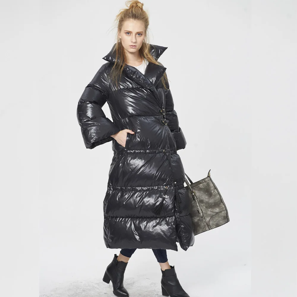 Engayi бренд Для женщин зимние jackect 90% белая утка Подпушка женские длинные Теплые