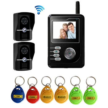 

MOUNTAINONE Reasonable Price 2.4" Wireless Video Door Phone w/t Snap/ video recording function doorbell,ID Card Unlocking 2V1