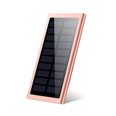Ультра тонкий 20000mah солнечный банк силы Внешняя батарея двойной USB Банк силы переносная солнечная батарея банк силы Moible телефон зарядное устройство - Цвет: Pink