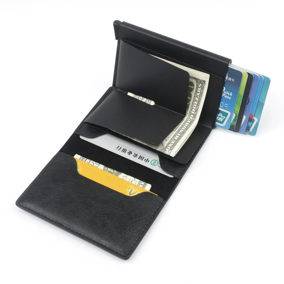 Новинка RFID визитница мужские кошельки сумка для денег Мужской винтажный черный