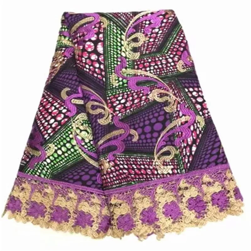 

Ankara lace fabric 2019 new design African lace Fabric/ high quality Hollandai' with embroidered tulle lace XM032736