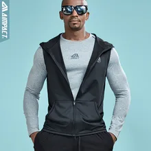 Aimpact безрукавка с капюшоном для Для мужчин молнии Спортивная Толстовка Swetshirts Тренировки топы фитнес для мышц Рубашки Мужской куртки AM1080