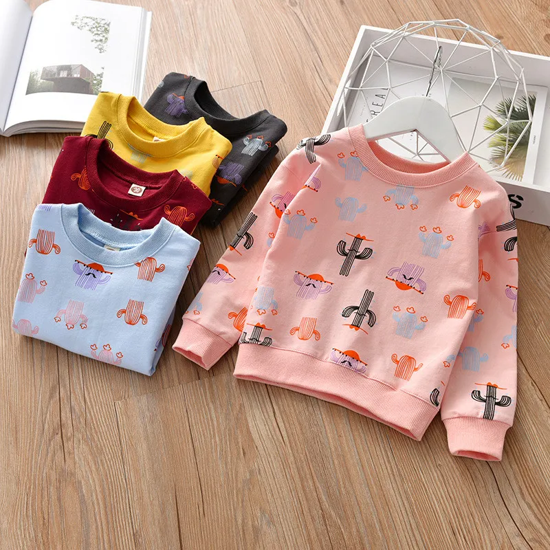

New Sweatshirts for Baby girls T shirts cotton cartoon printed t shirts girls clothing long sleeve children clothes t shirt kids