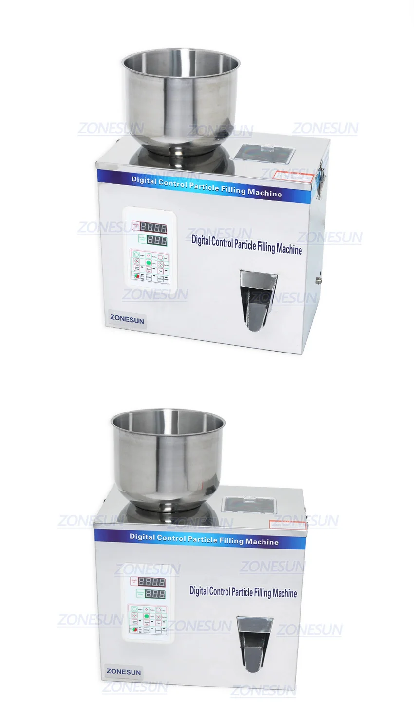 ZONEPACK Powder Filling Machine Automatic Intelligent Particle Weighing Grain Medicine Seed Fruit Salt Packing Filler 1-100g