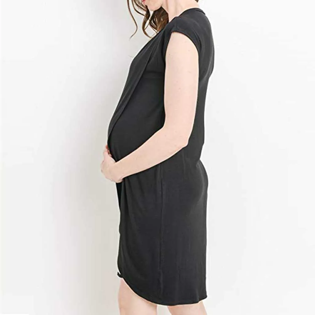 LONSANT платье для беременных; женское платье в полоску для грудного вскармливания; многослойное платье без рукавов; модное платье для беременных; Одежда для беременных