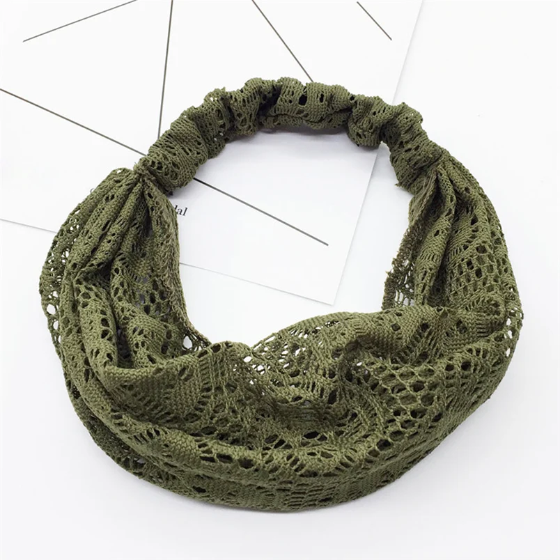 2018 New Women Yoga Lace Hollow Head Wrap Wide Headband Flower Hairband Hair Band Accessories Wholesale And Wholesale  #K29 (17)