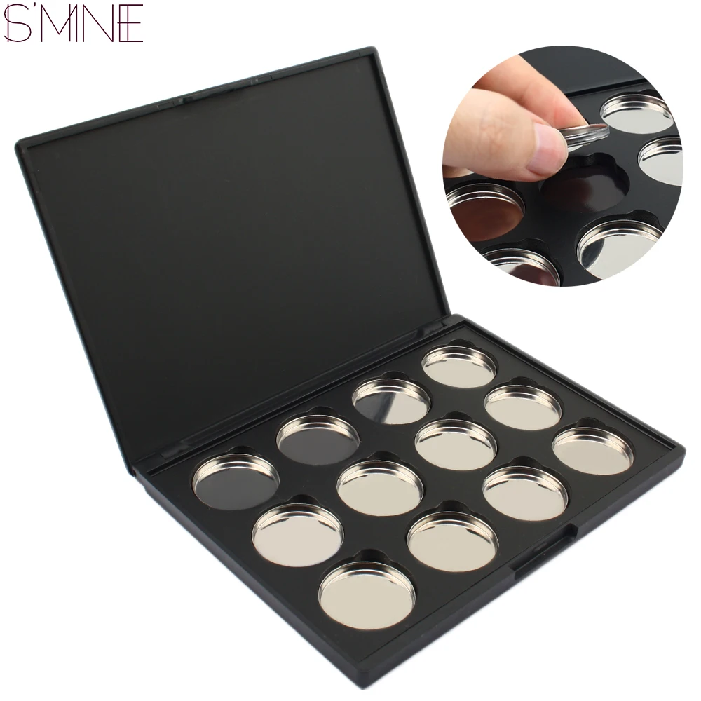 ISMINE 12 Grid Empty Pans 12 Pan Palette Eye Shadow Iron 26mm