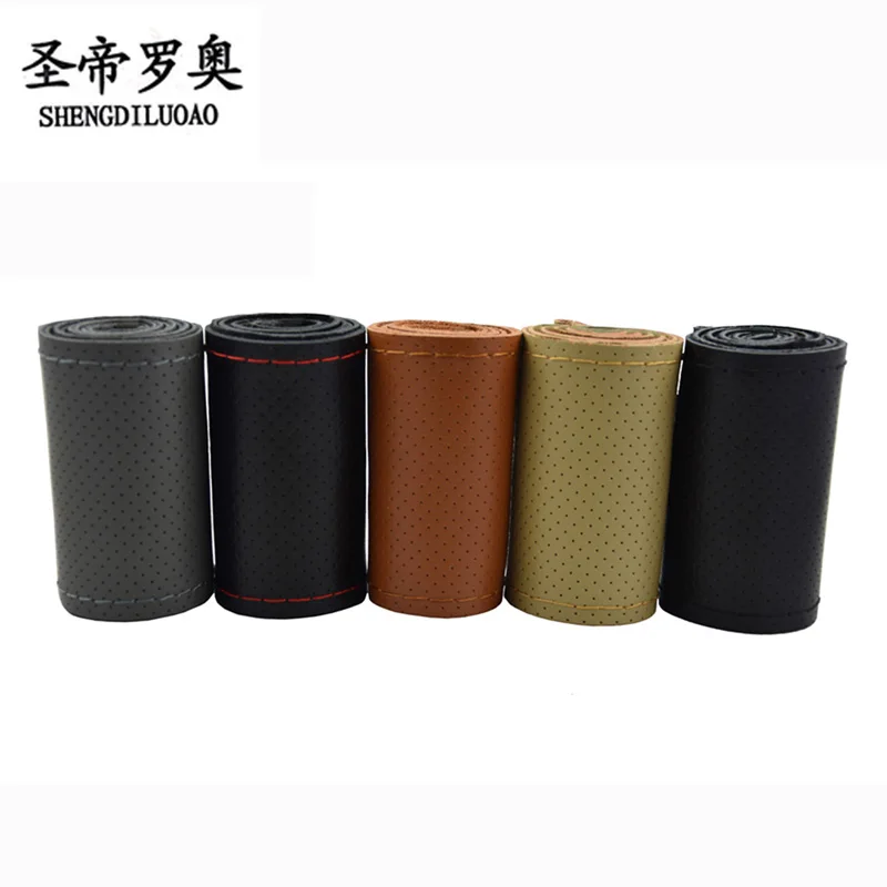 High quality hand sewing genuine leather car steering wheel cover apply to all 38cm handle super soft feel |