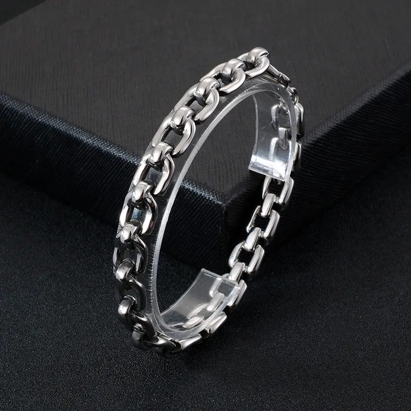

New Titanium Steel Fashion Men's Bracelet Stainless Steel 316L Lobster Buckle Bracelet