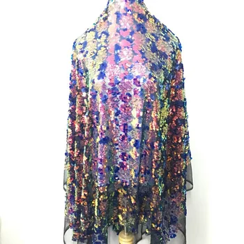 

LASUI New 1 yard 5 colors noble Gold sequins embroidery lace fabric brilliant diy for Latin Dance/evening Dress fabric W0052