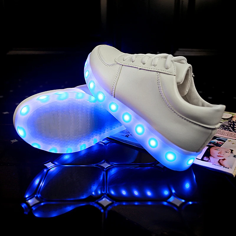 7ipupas Colorful Luminous sneakers Unisex led shoe boy with lighted sole for kids light up shoe girl Glowing Usb charge sneakers