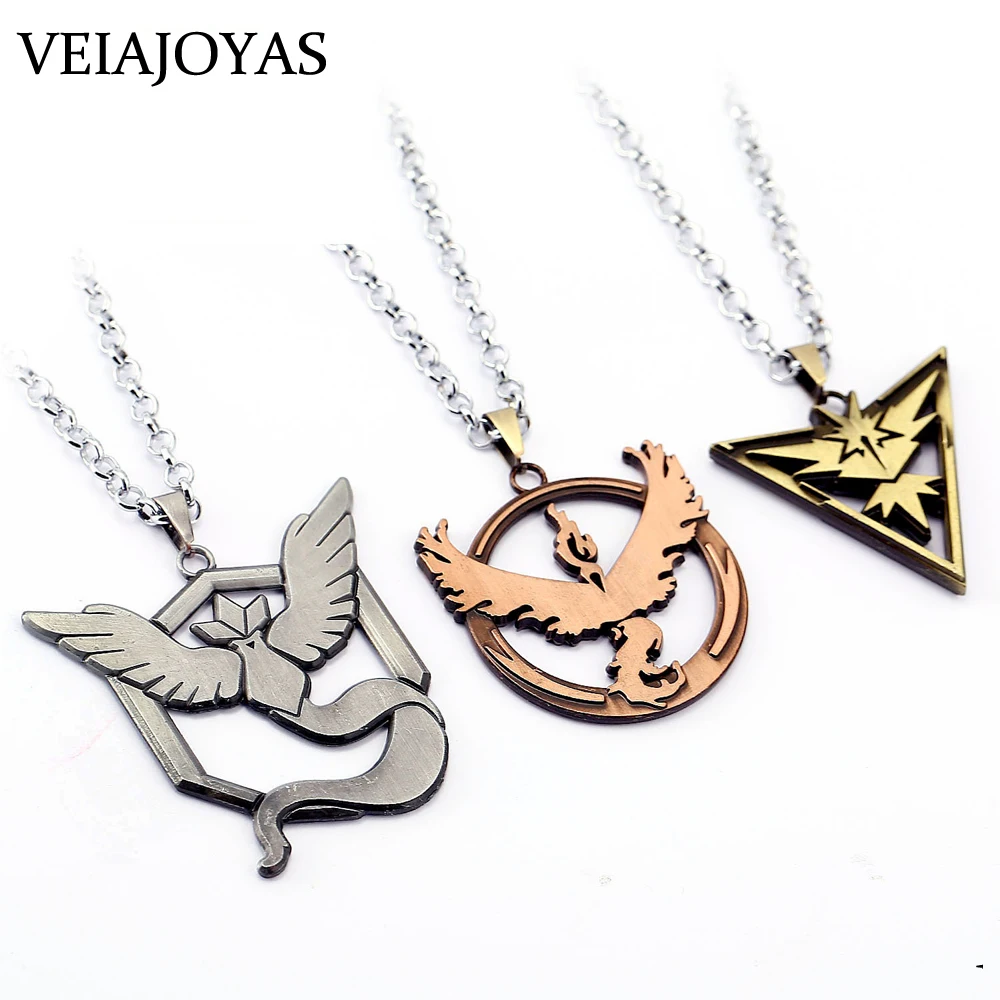 Pokemon Go Necklace Valor Mystic Instinct Pendants Necklace 3 Styles Articuno Zapdos Moltres Game Jewelry Chain Necklace Souveni Pokemon Go Necklace Valor Mystic Instinct Pendants Necklace 3 Styles Articuno Zapdos Moltres Game Jewelry Chain Necklace Souveni