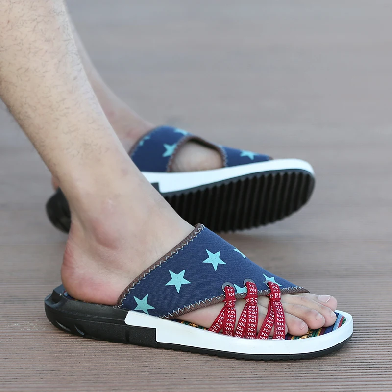 Ретро Новые летние смешанные цвета мужские тапочки дизайнерские уличные сандалии камуфляжная повседневная обувь брюки мужские мокасины