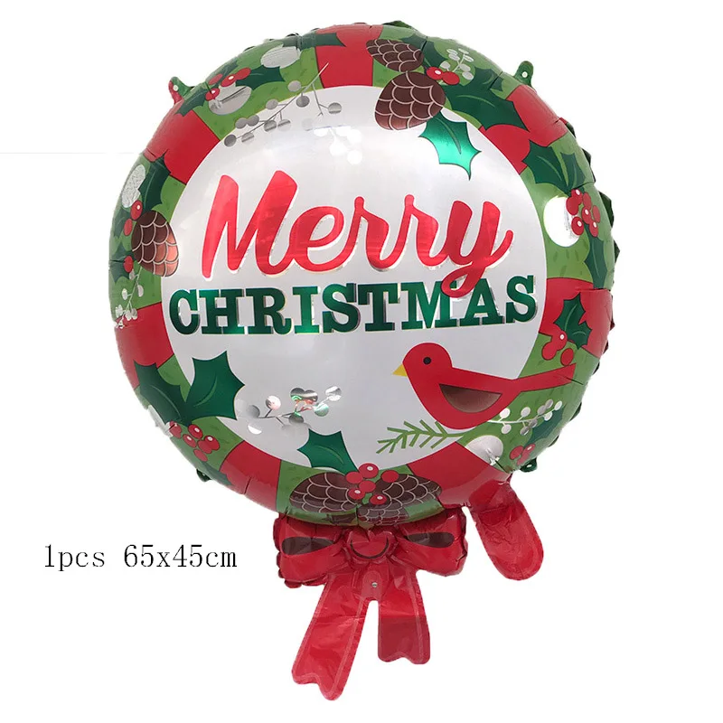 Рождественский фольгированный шар Санта Снеговик Олень Единорог тростниковый венок дерево форма шары рождественские украшения для дома 28 стилей
