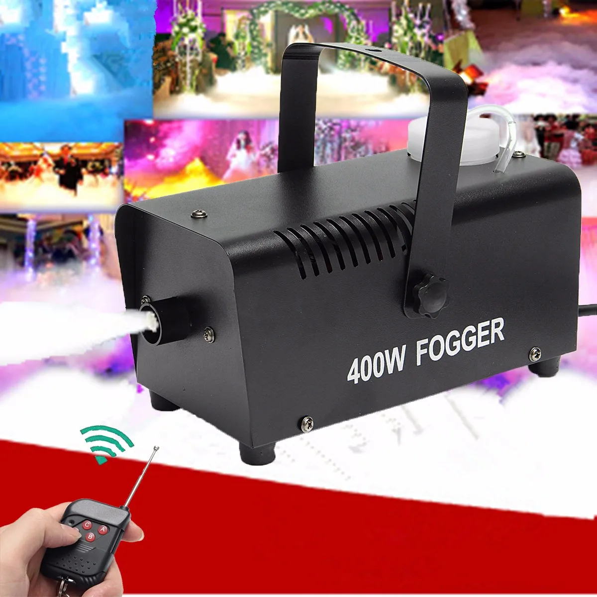 Mini LED RGB Wireless 400W Fog Smoke Mist Machine Effect Disco DJ Party Christmas with Remote Contr