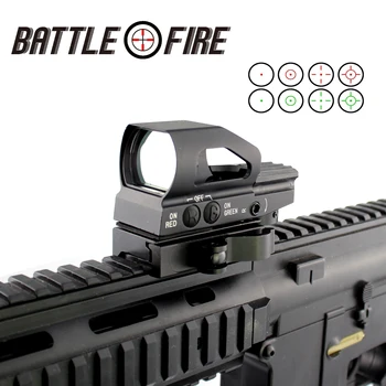 

Tactical Reflex Red dot 4 Reticles Sight Quick Release Mount Hunting Rifle Scope Holographic