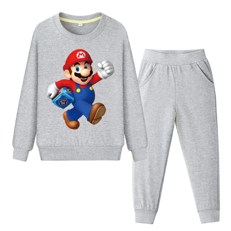Cartoon Mario Clothes Set For Kids Spring Autumn Costume Suit Children Clothing Sets Boys Girls Child Sports Tracksuits DY111 (1)