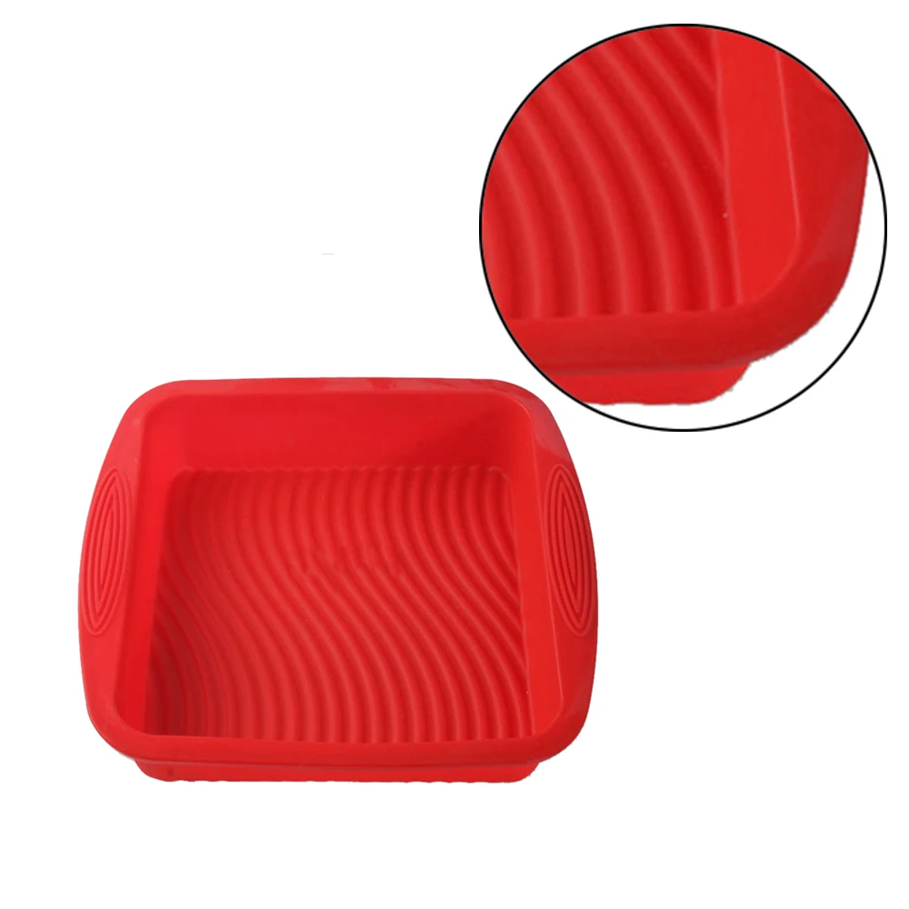 

New 3D Square Shape Non Stick Cake Mousse Mould Food Grade Silicone Cookie Baking Molds DIY Decorating Tools 24*24*3.5cm