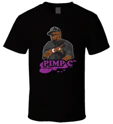 2019 Новое поступление, модная черная футболка Pimp C 2, уличная одежда