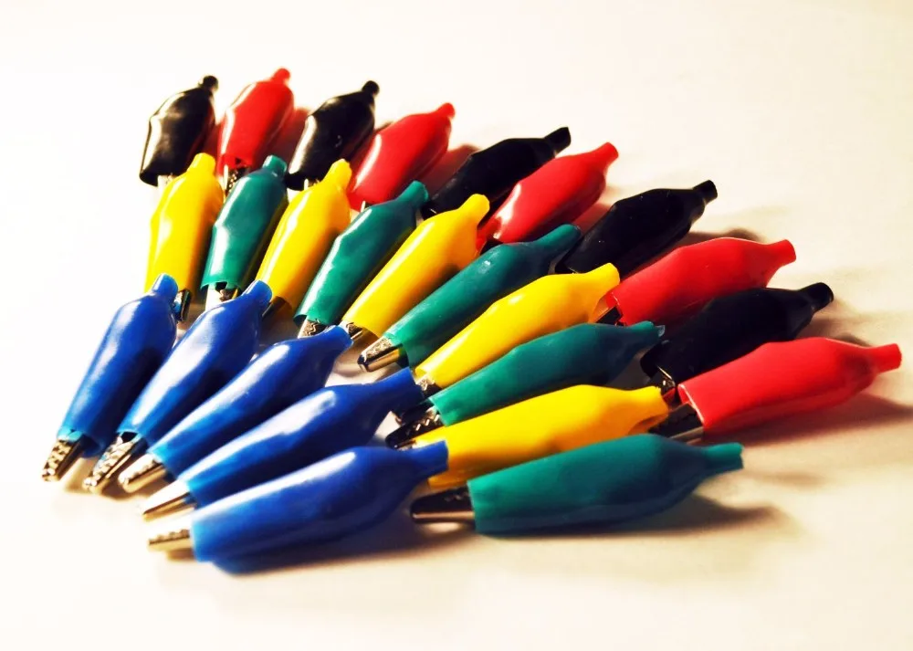 

100 pcs Alligator leads test clips For Electrical Jumpers Wire Cable 5 color