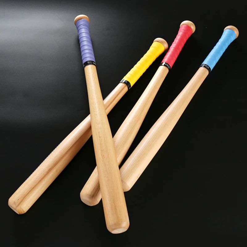 Жесткая деревянная бейсбольная бита 54 см, твердая деревянная бейсбольная бита, профессиональная бейсбольная палка, впитывающий пот гель для рук, случайный цвет