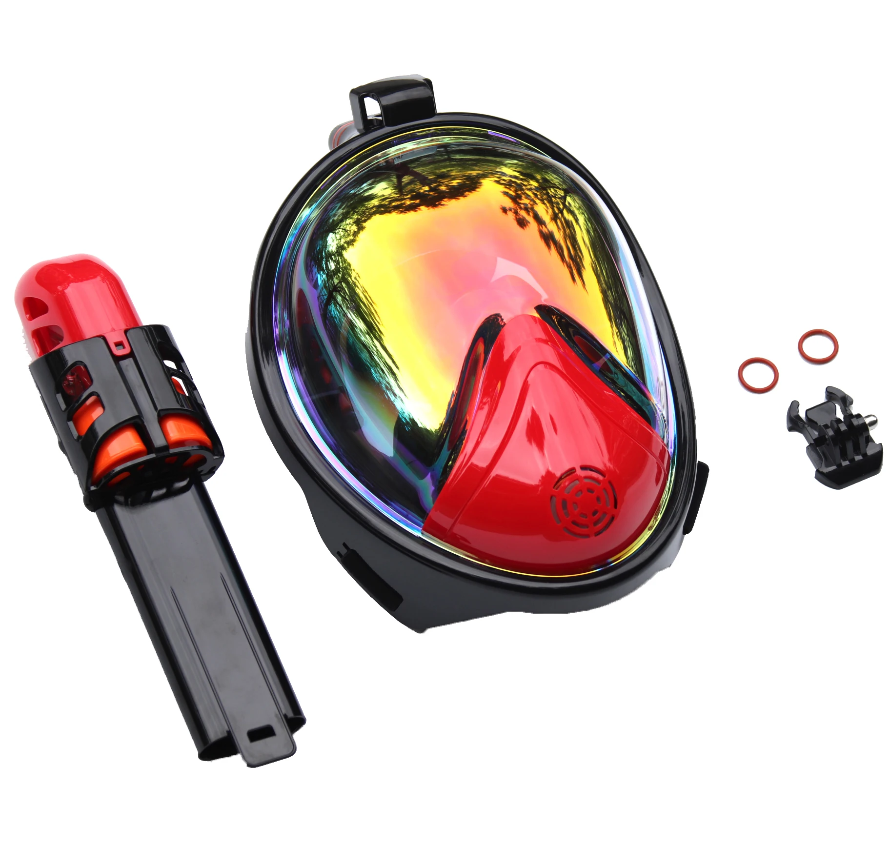 السباحة الغوص الغوص كامل الوجه قناع سطح الغوص ل Gopro L/XL الأسود السباحة الغوص الغوص كامل الوجه قناع سطح الغوص ل Gopro L/XL الأسود