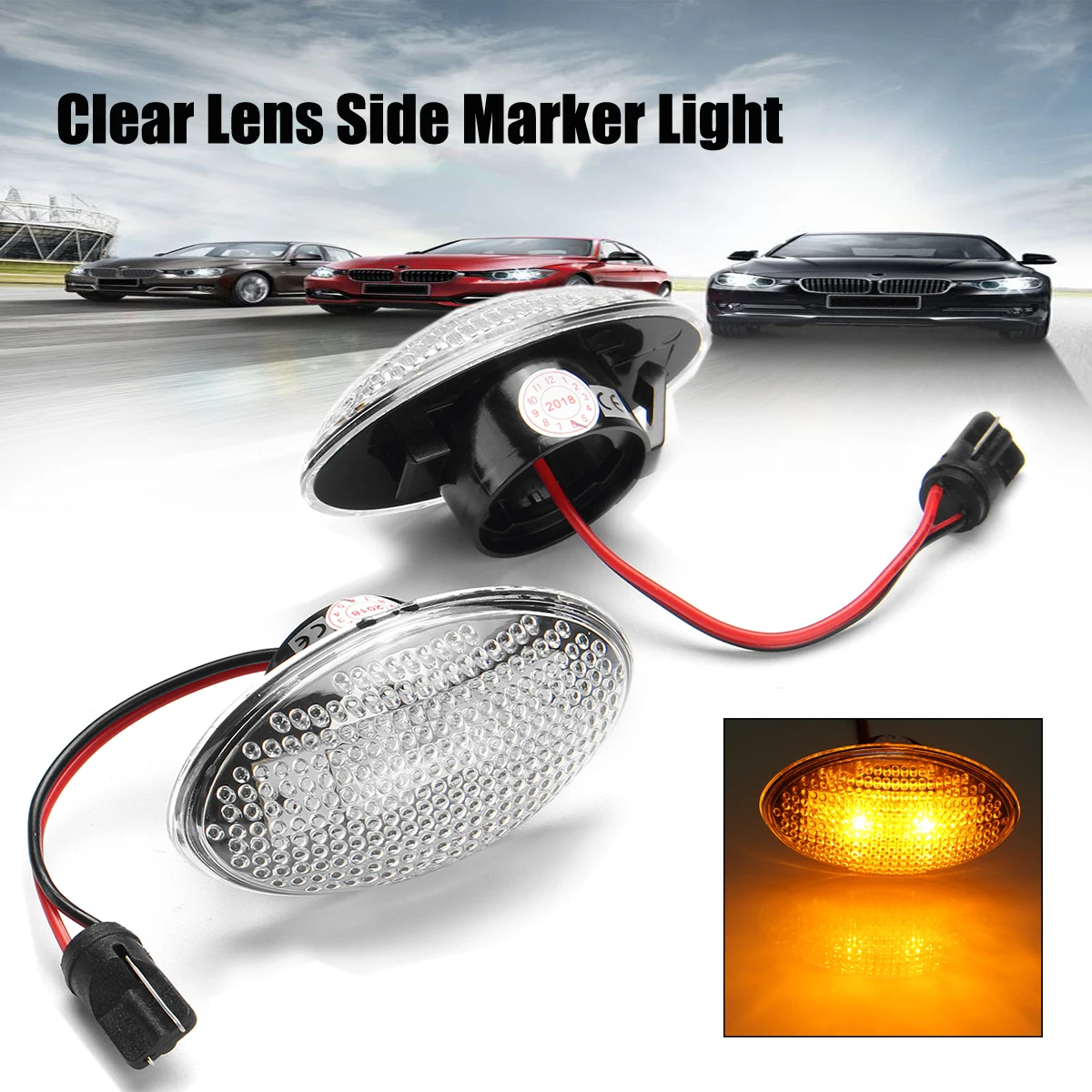 Buy 1Pair Amber LED Car Side Light Turn Signal Light
