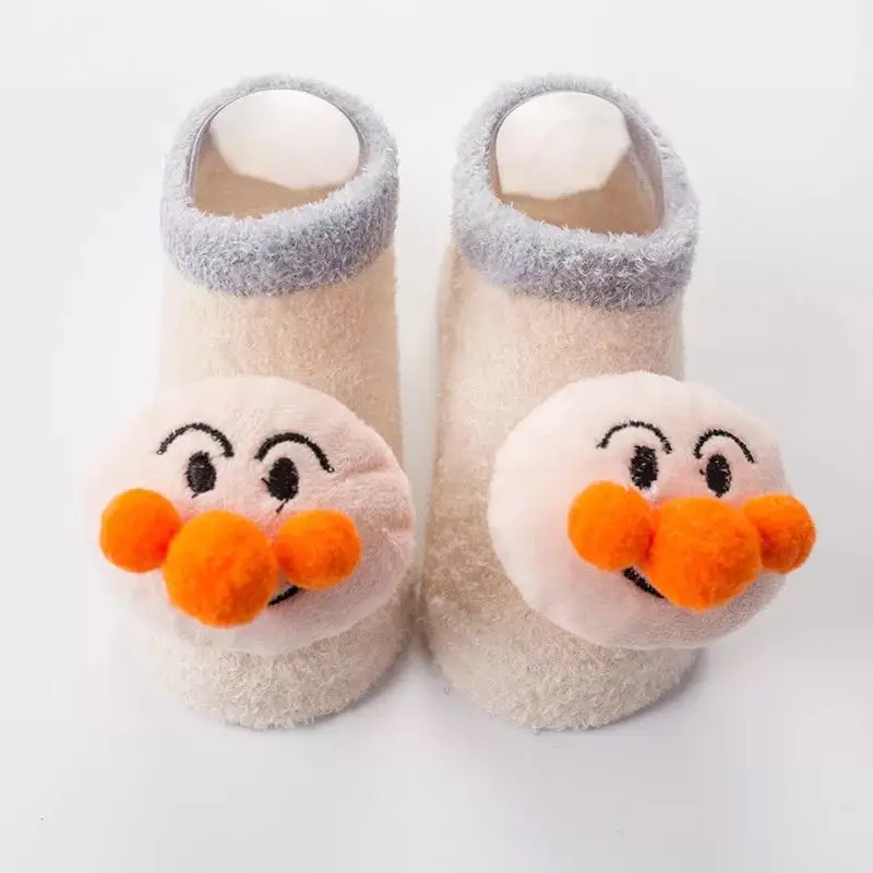 Нескользящие носки-тапочки для малышей хлопковые носки с милыми рисунками животных для новорожденных тапочки зимние носки для маленьких мальчиков и девочек