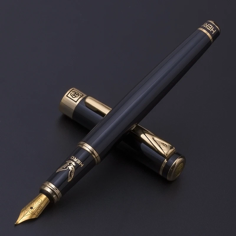 Hero H1078R перьевая ручка высокого класса, Подарочная резьба, Орел, деловая черная ручка для каллиграфии, 0,5 мм/1,0 мм