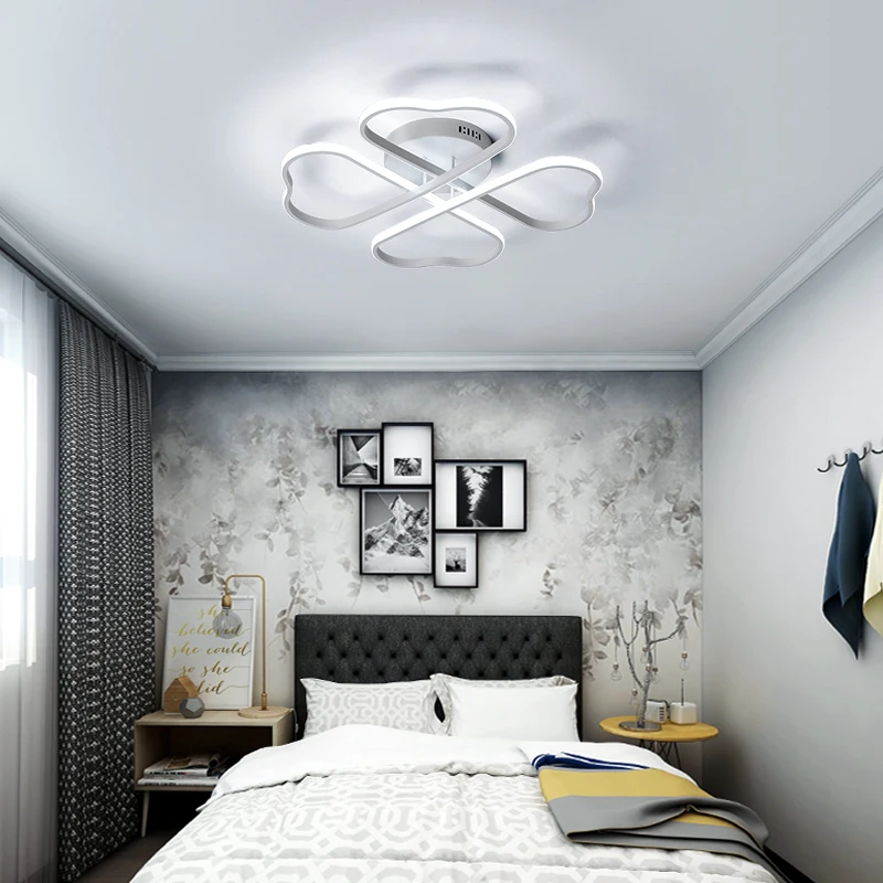 

DX Art Decor Led Ceiling Lights Creative Style Luminaire For Living Room Remote Control Lamp Hearts Flower Dimmable Lustre