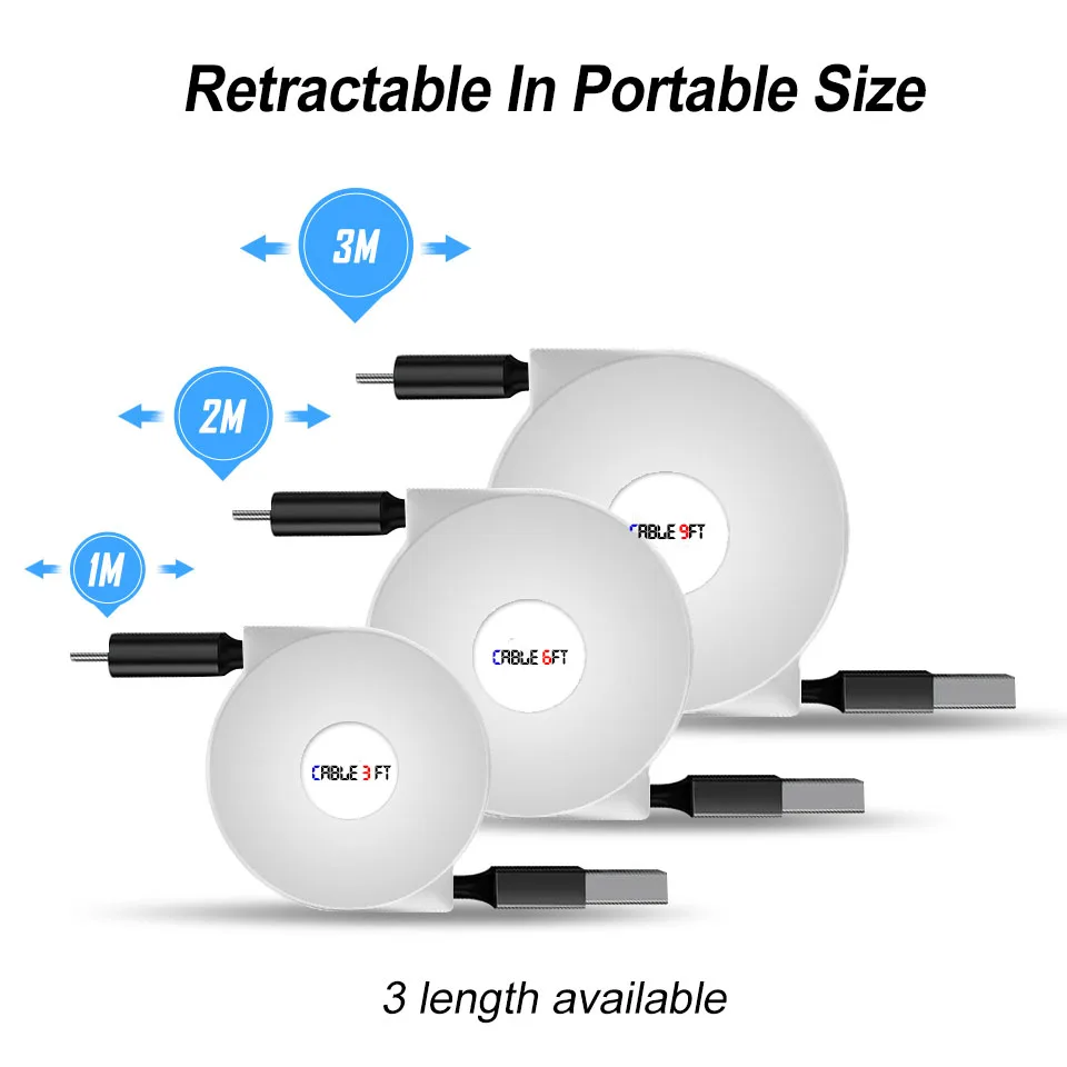 1 м 2 м 3 м usb type C выдвижной кабель для samsung huawei Xiaomi USB-C портативный type-C кабель для зарядки мобильного телефона кабель для зарядного устройства