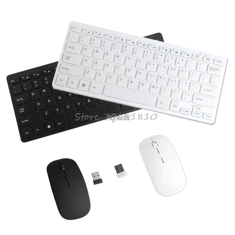 

Wireless 2.4GHz Mini Keyboard Ultra-Thin Mouse Combo Set For Desktops Laptops JUL09 Drop ship