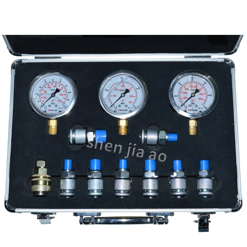 Portable hydraulic test gauge mechanical digger pressure test watch hydraulic test box for excavator Portable hydraulic test gauge mechanical digger pressure test watch hydraulic test box for excavator