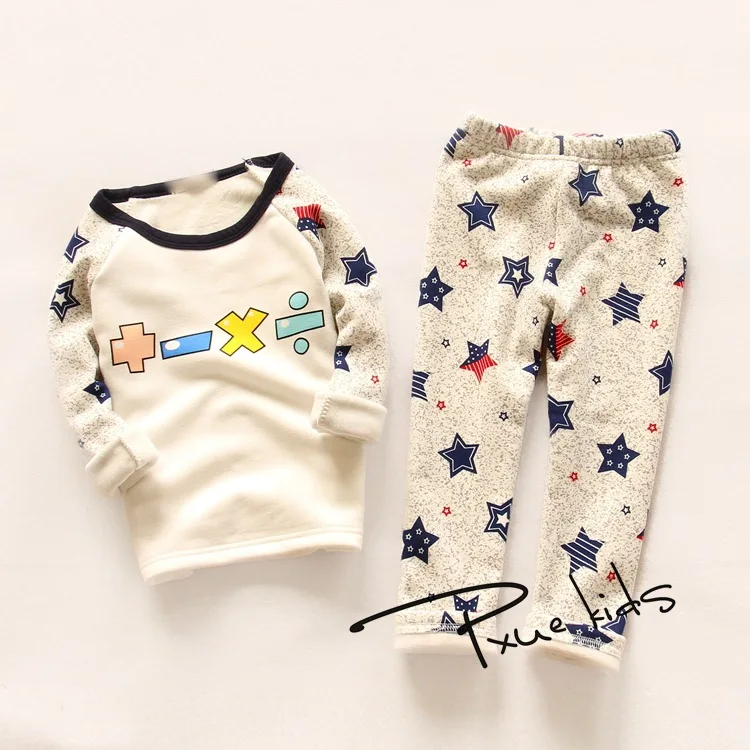 Детская пижама для весны и осени одежда для мальчиков и девочек футболка+ штаны с рисунком пижама из хлопка детская одежда для сна пижама возраст от двух до семи лет Jchao