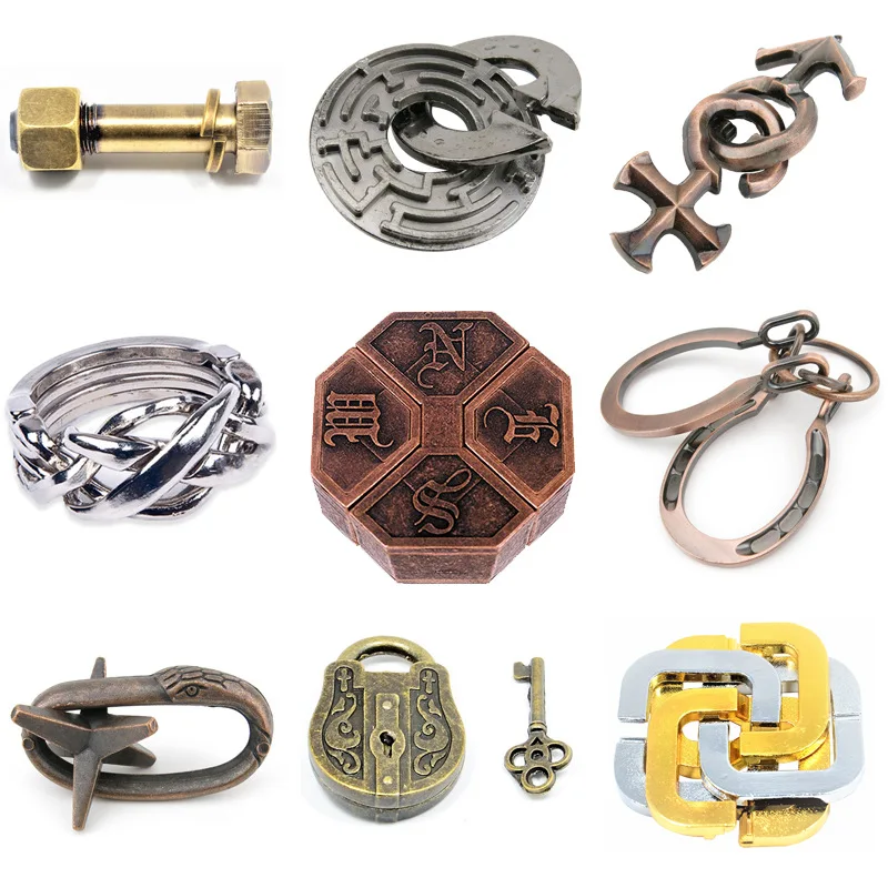 

Teaser Cast Puzzles Game Classic IQ Metal Brain Toys for Adults Children Enlighten Toys Intelligence Game Toys Release Pressure