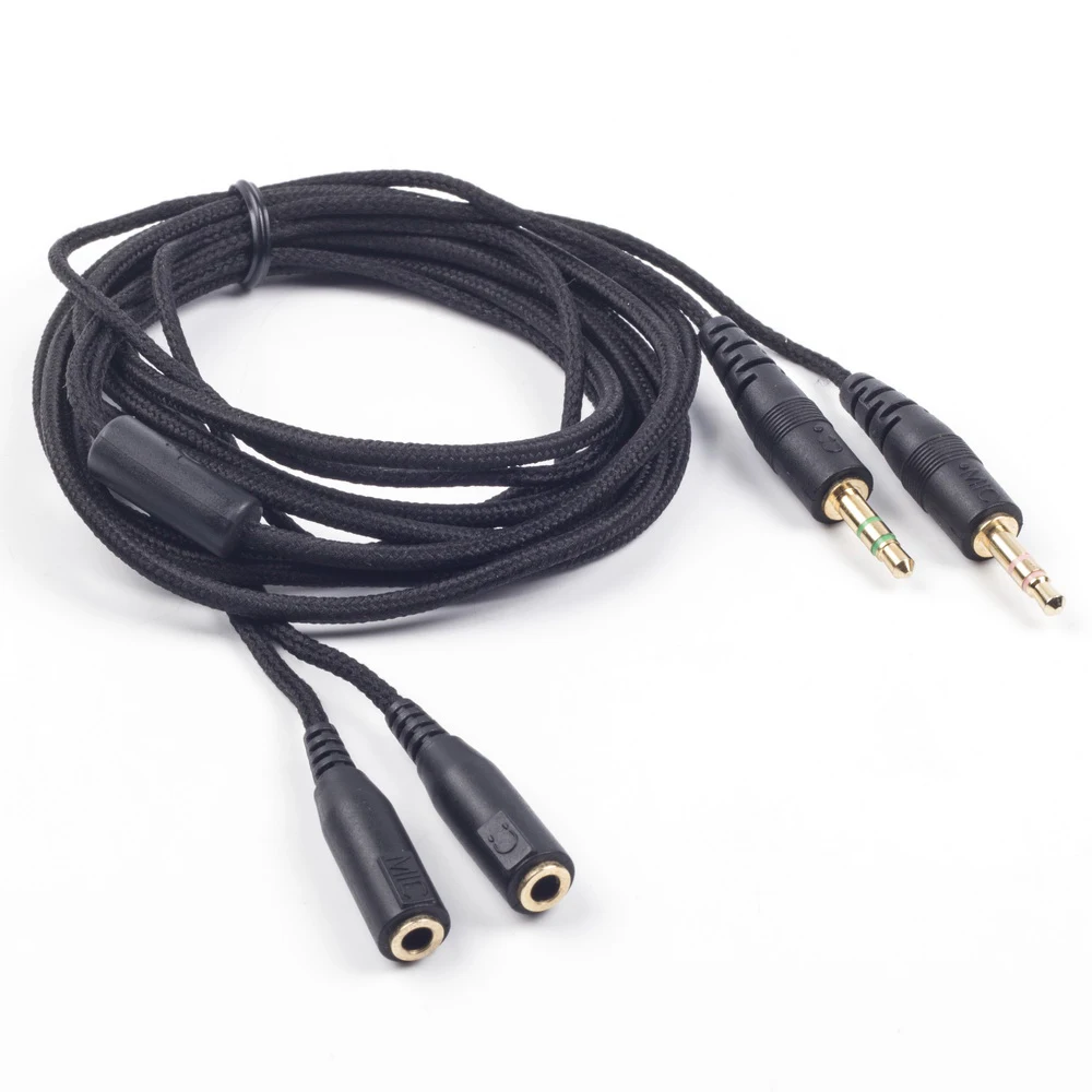 10pcs Replacement Computer Gaming Headphone Cables for Steelseries Siberia V2 Headset 3 5mm Splitter Stereo Audio Cords 2m