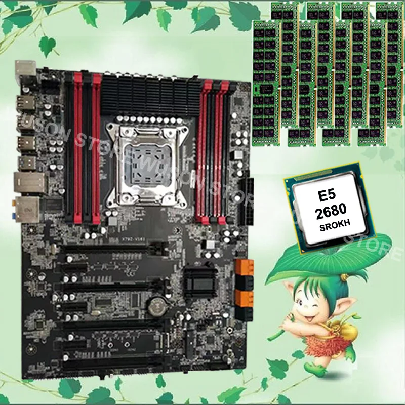 #^Special Price Gaming computer supply brand Runing Super ATX X79 motherboard CPU Intel Xeon E5 2680 C2 2.7GHz RAM 128G(8*16G) 1600MHz DDR3 RECC