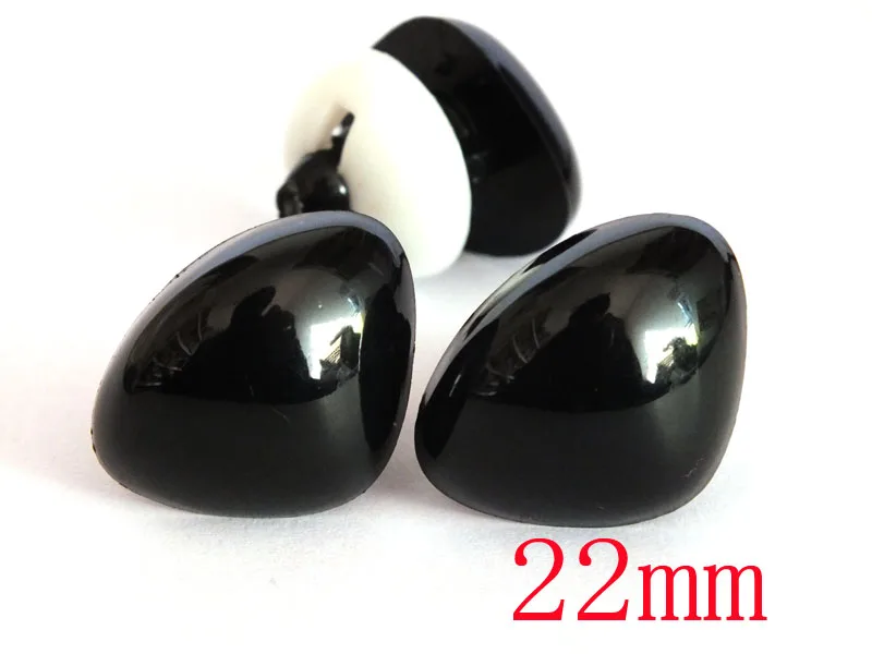 Free Shipping!! 20pcs 22mm Black Triangle Safety Noses, Cute Doll Nose ,Plastic nose,Toy Nose (with washer)