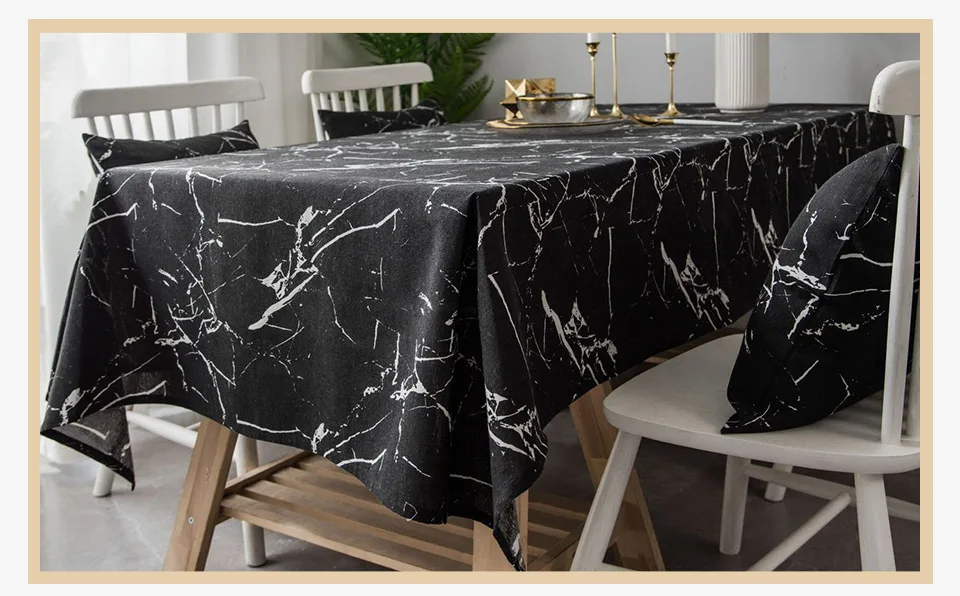 Скатерть домашнее украшение кухонного стола черная Скатерть прямоугольная скатерть Toalha De Mesa Retangular marble домашний декор